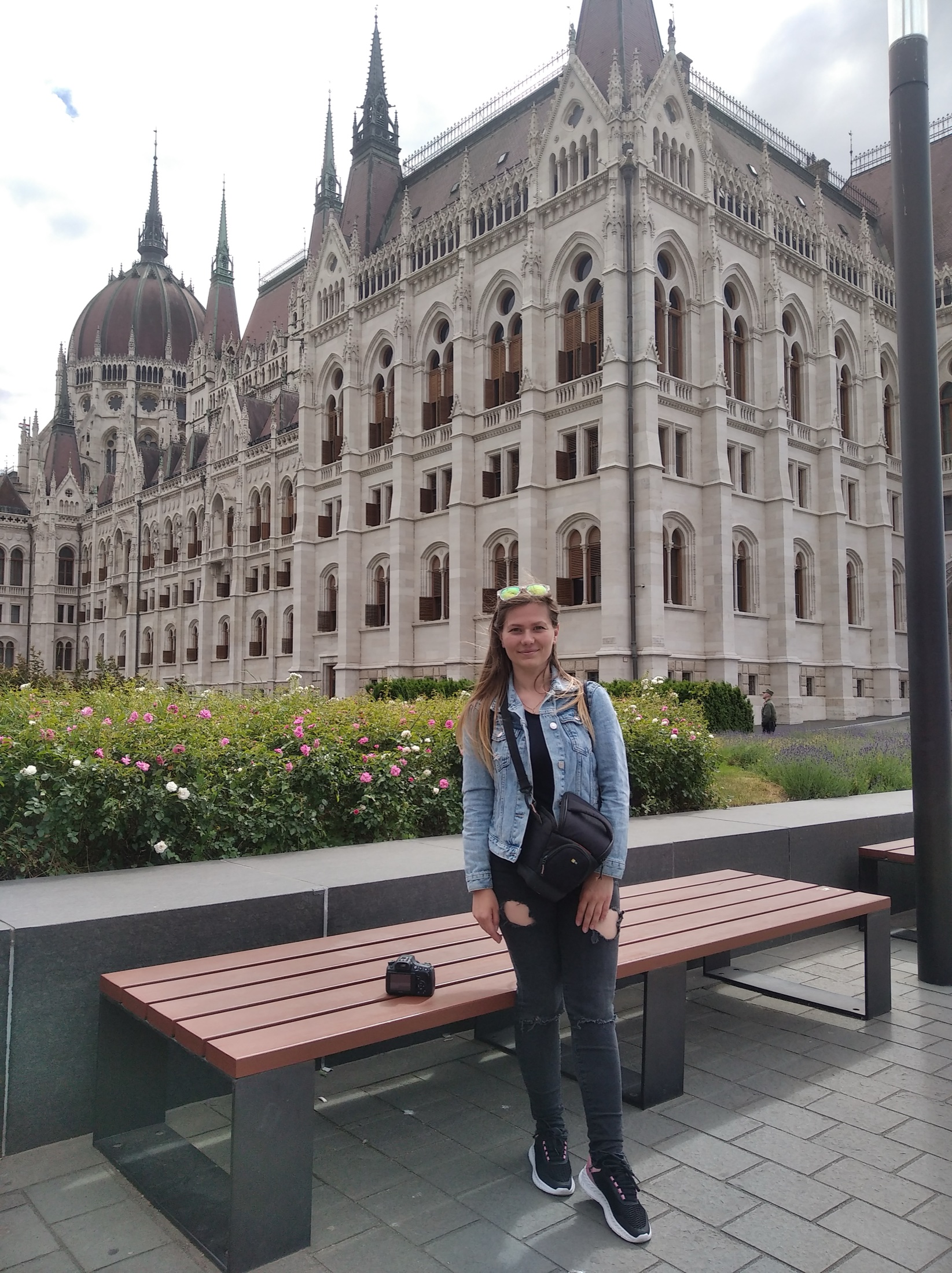 Standing in front of the Hungarian Parliament building in Budapest